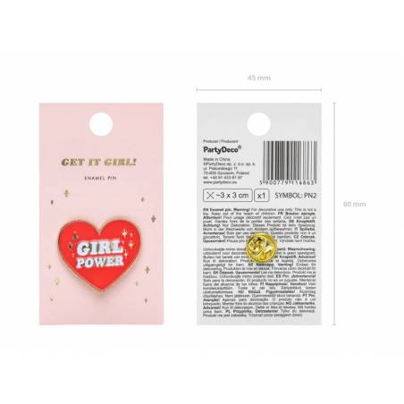 Broche coeur en émail 3x3cm 