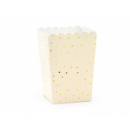 Boîtes à pop-corn Dots pêche légère 7x7x12.5cm 
