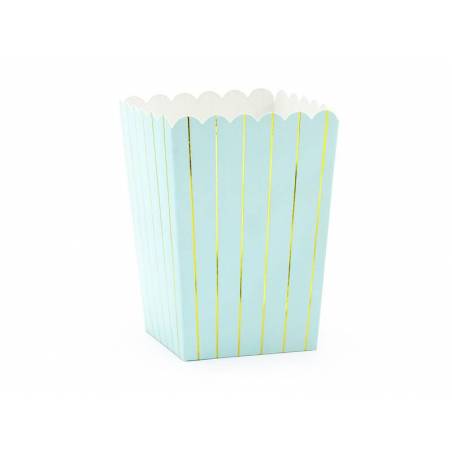 Boîtes pour bandes de pop-corn bleu clair 7x7x12.5cm 