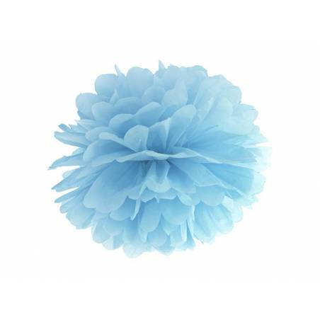Papier de soie Pompon bleu clair 35cm 