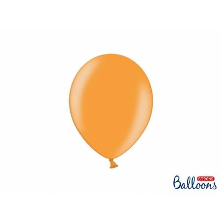 Ballons forts 23cm orange mandarine métallique 
