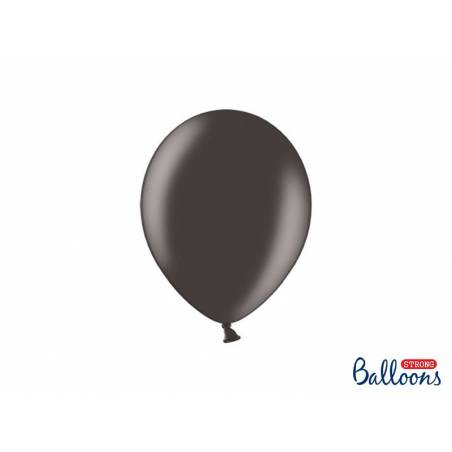 Ballons forts 23cm noir métallique 