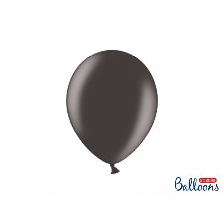 Ballons forts 27cm noir métallique 