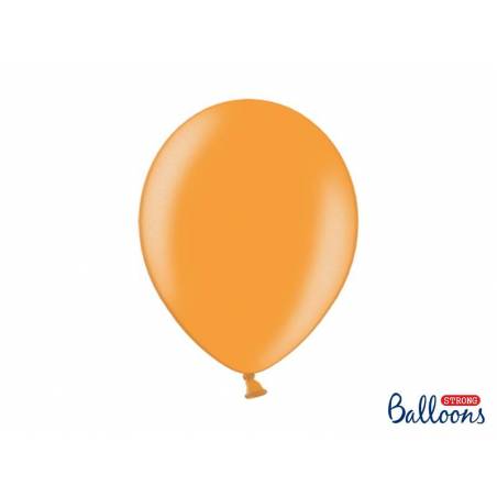 Ballons forts 30cm orange mandarine métallique 