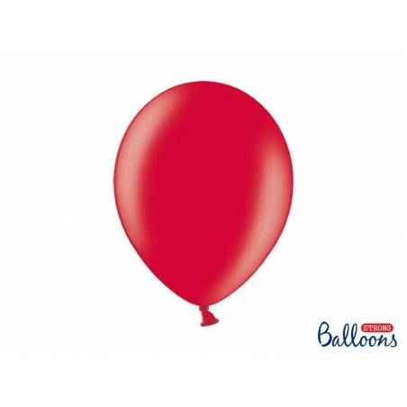 Ballons forts 30cm rouge pavot métallique 