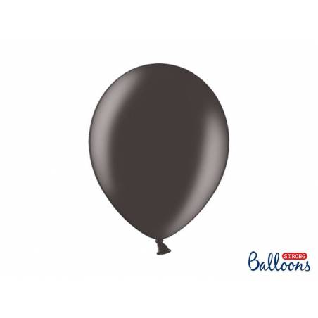 Ballons forts 30cm noir métallique 