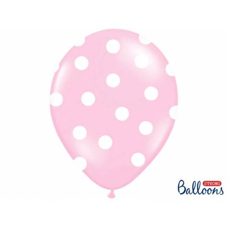 Ballons 30cm pois rose pastel 