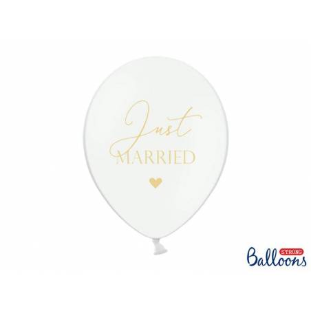 Ballons 30cm Just Married Pastel Blanc pur 