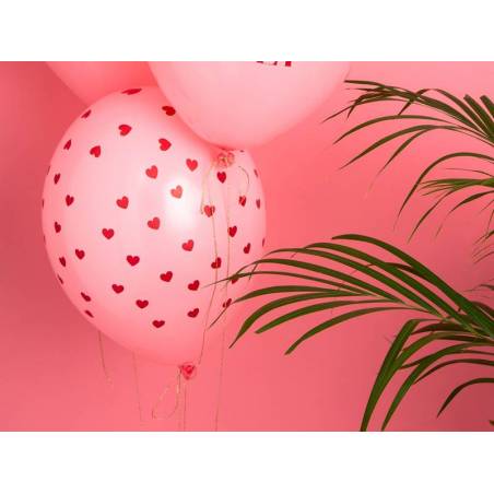 Ballons 30 cm coeurs rose pastel 