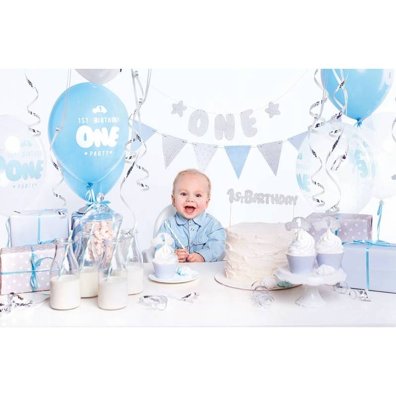 Kit Decoration 1er Anniversaire Bleu Et Argent 33 Pieces Kit Decoration 1er Anniversaire Bleu Et Argent 33 Pieces