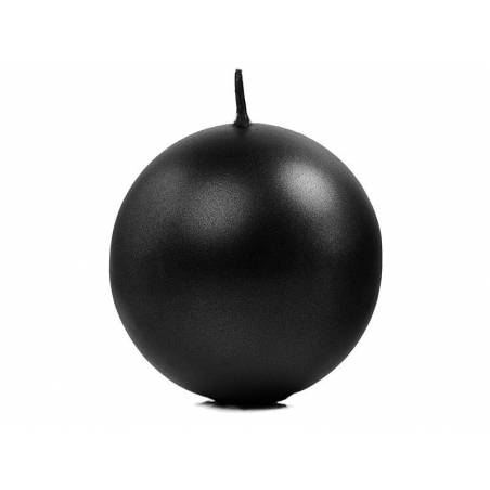 Bougie Sphère métallique noire 8cm 