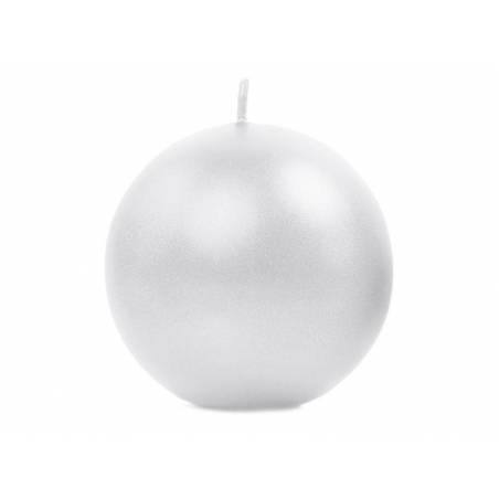 Bougie Sphère métallique perle 8cm 