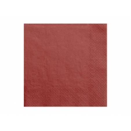 Serviettes de table 3 épaisseurs rouges 33x33cm 